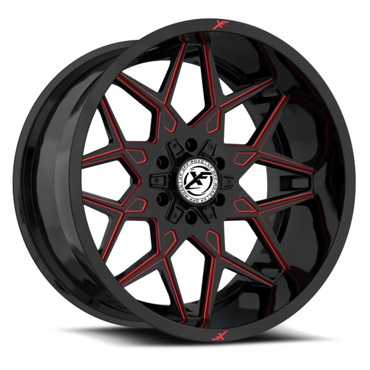 XF Off-Road XF-238  Gloss Black Red Milled