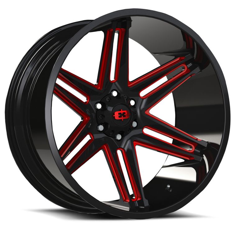 Vision Off Road 363 Razor  Gloss Black Red Milled